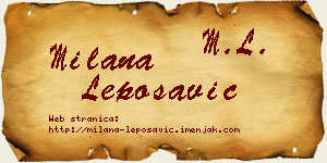 Milana Leposavić vizit kartica